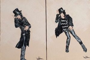 Voir le détail de cette oeuvre: Michael Jackson le chapeau 2 tableaux